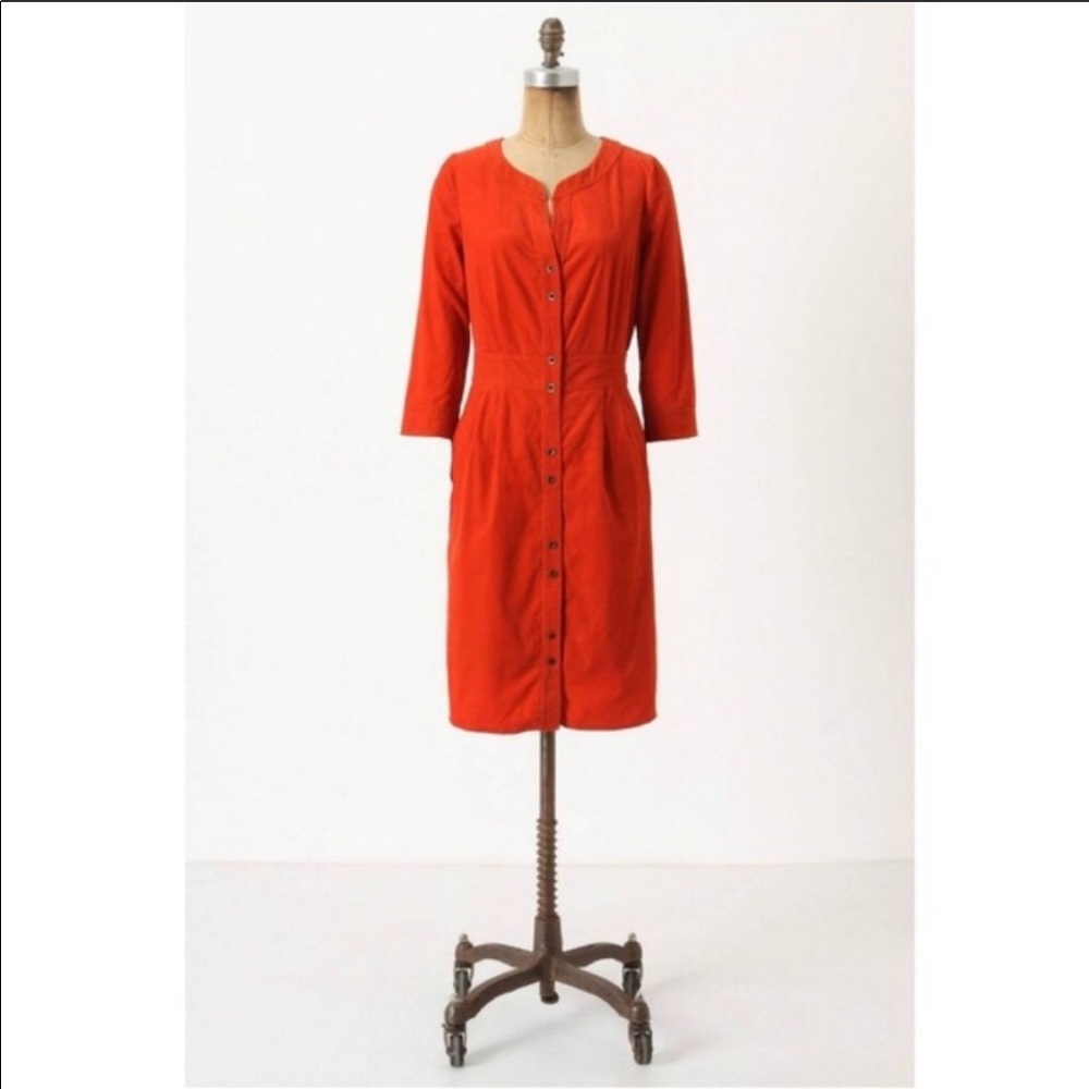 Anthropologie Maeve Anaheim Corduroy Shirt Dress